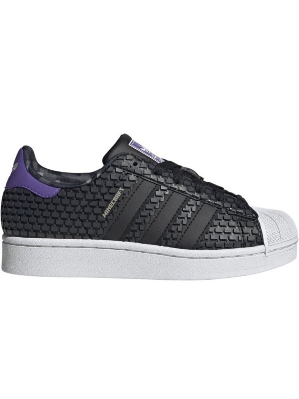 Adidas Superstar X Minecraft Enderman GS IH1740 NEW Size 6 Black Black Purple